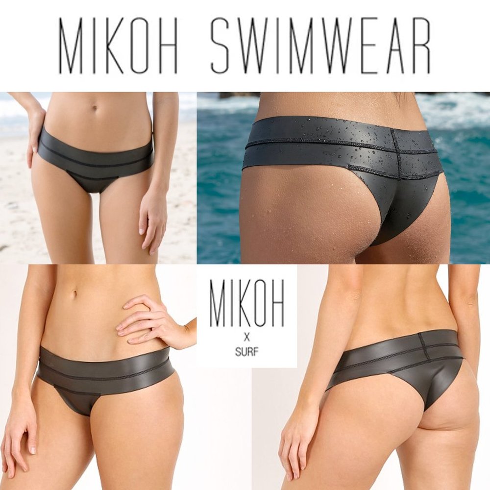 OBO. NWT. Mikoh x Surf. Malibu Pier Neoprene Bikini Bottom. Black. Size L